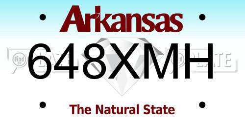 648XMH Arkansas License Plate