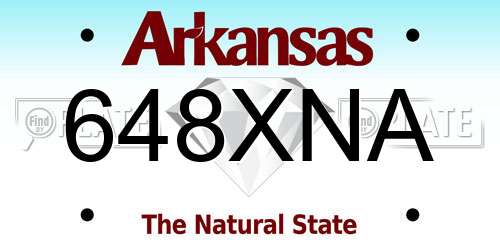 648XNA Arkansas License Plate