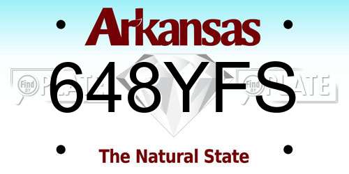 648YFS Arkansas License Plate