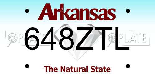 648ZTL Arkansas License Plate