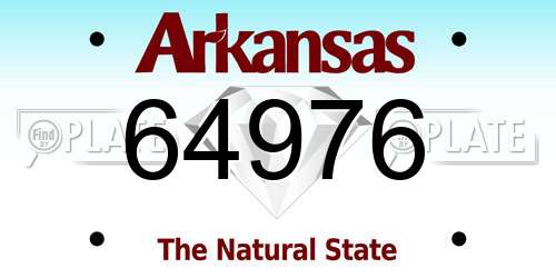 64976 Arkansas License Plate