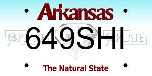 649SHI Arkansas License Plate