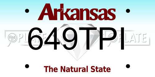 649TPI Arkansas License Plate