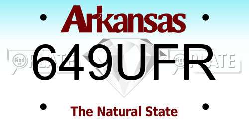 649UFR Arkansas License Plate