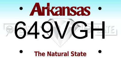 649VGH Arkansas License Plate