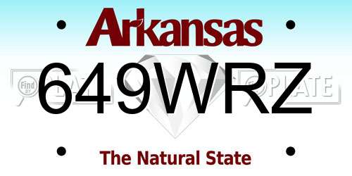 649WRZ Arkansas License Plate