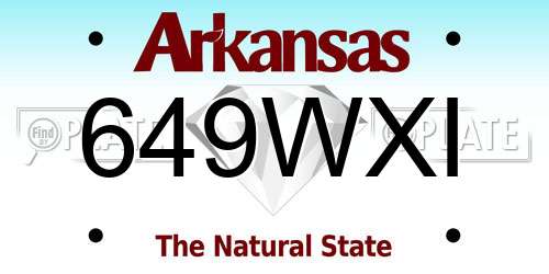 649WXI Arkansas License Plate