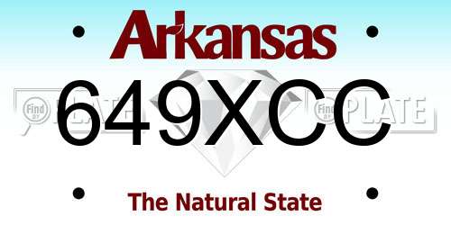 649XCC Arkansas License Plate