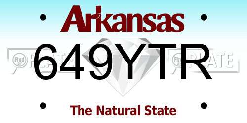 649YTR Arkansas License Plate