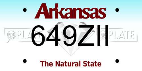649ZII Arkansas License Plate