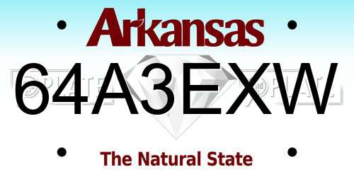 64A3EXW Arkansas License Plate