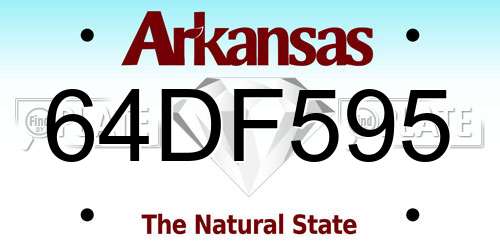 64DF595 Arkansas License Plate