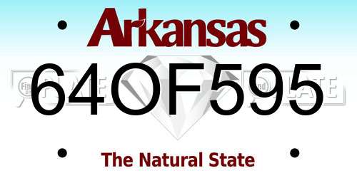 64OF595 Arkansas License Plate