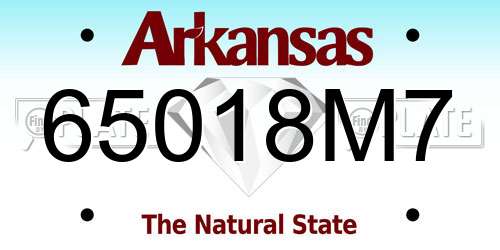 65018M7 Arkansas License Plate