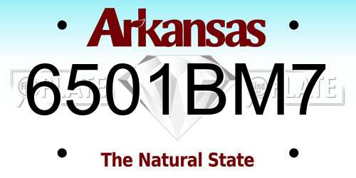 6501BM7 Arkansas License Plate