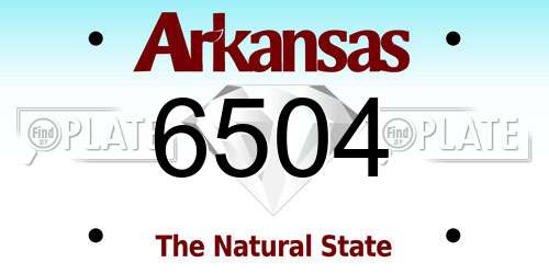 6504 Arkansas License Plate