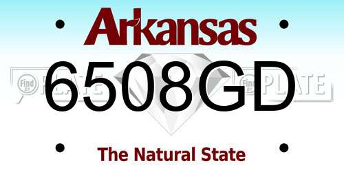 6508GD Arkansas License Plate