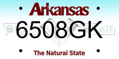 6508GK Arkansas License Plate