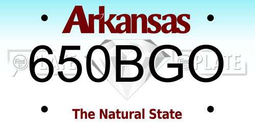 650BGO Arkansas License Plate