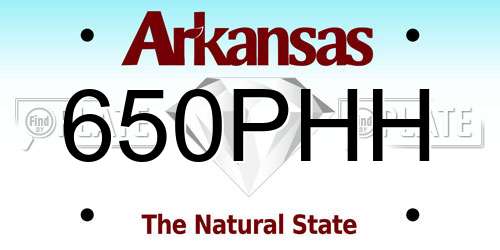 650PHH Arkansas License Plate