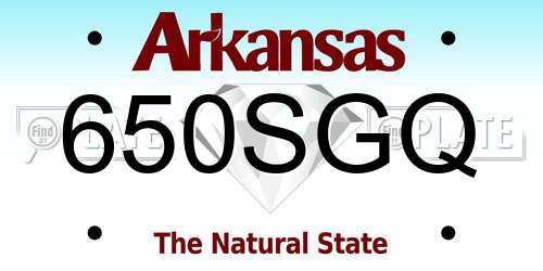 650SGQ Arkansas License Plate