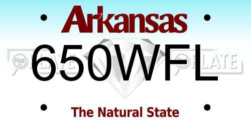 650WFL Arkansas License Plate