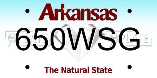 650WSG Arkansas License Plate