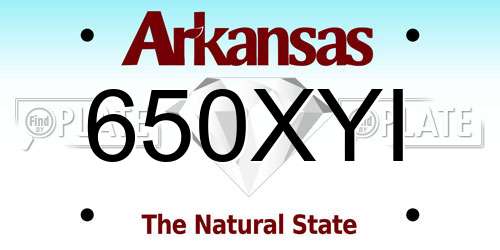 650XYI Arkansas License Plate