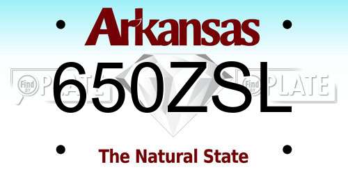 650ZSL Arkansas License Plate