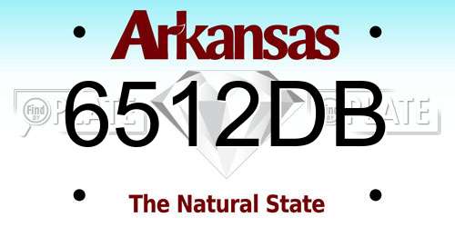 6512DB Arkansas License Plate