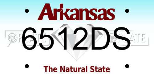 6512DS Arkansas License Plate
