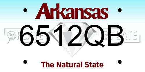 6512QB Arkansas License Plate