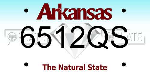 6512QS Arkansas License Plate
