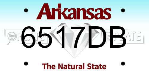 6517DB Arkansas License Plate