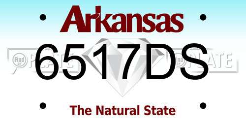 6517DS Arkansas License Plate