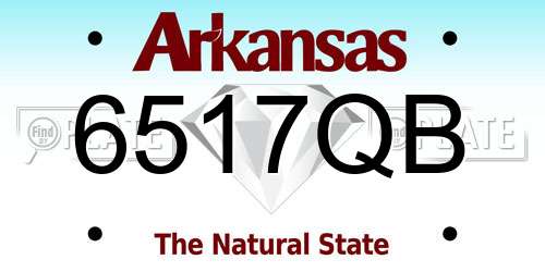 6517QB Arkansas License Plate
