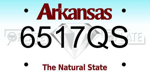 6517QS Arkansas License Plate