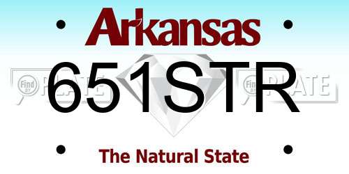 651STR Arkansas License Plate