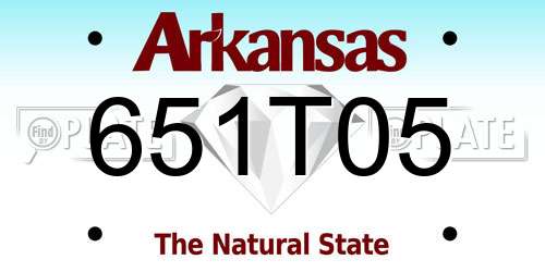 651T05 Arkansas License Plate