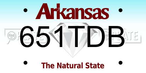 651TDB Arkansas License Plate