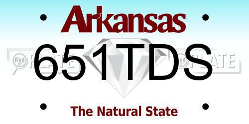 651TDS Arkansas License Plate