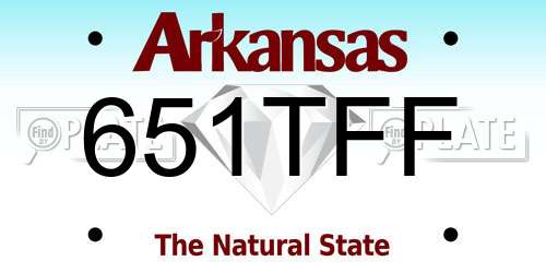 651TFF Arkansas License Plate