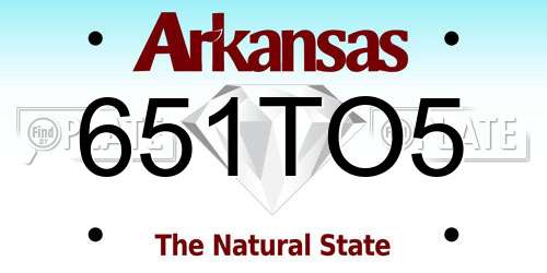 651TO5 Arkansas License Plate