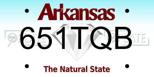 651TQB Arkansas License Plate