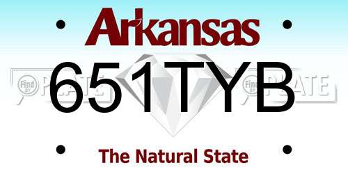 651TYB Arkansas License Plate
