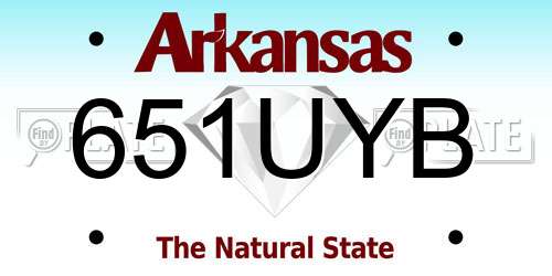 651UYB Arkansas License Plate