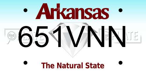 651VNN Arkansas License Plate