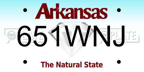 651WNJ Arkansas License Plate