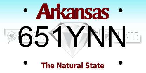 651YNN Arkansas License Plate