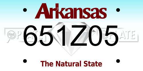 651Z05 Arkansas License Plate